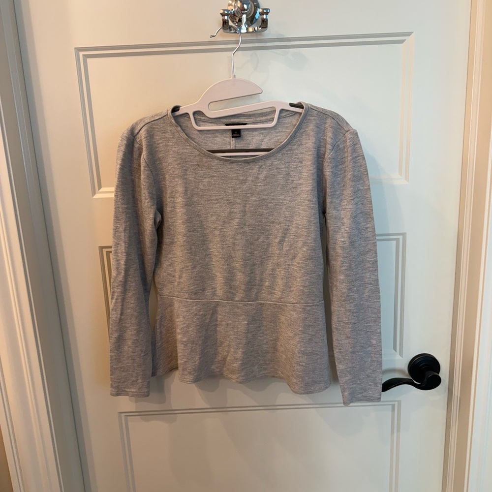 Ann Taylor Heather Gray Long Sleeve Top
